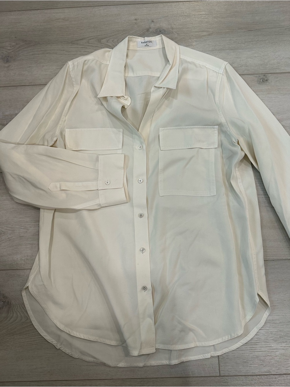 Aritzia Babaton White Utility Button Down Blouse Shirt Medium M